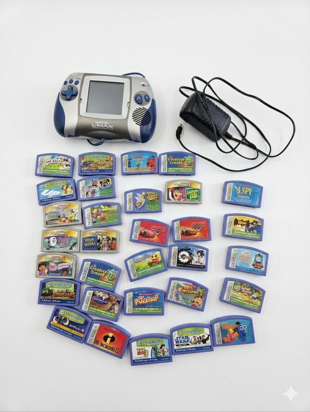 LeapFrog Leapster L-Max Handheld Console Bundle - 28 Games - Sonic, Batman, Star
